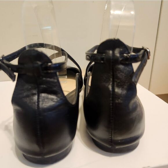 L.K. Bennett "Nessie" Criss Cross Black Leather Ballet Flats Sz.7.5/37.5 Ret$285 - Picture 6 of 8
